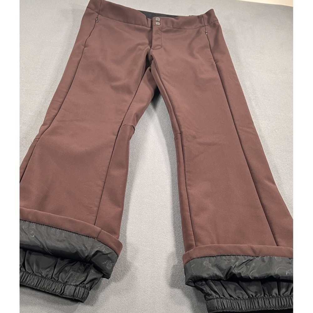 The North Face Women's Brown Softshell Snow Pants M Regular Bootcut Winter Ski - Picture 15 of 16